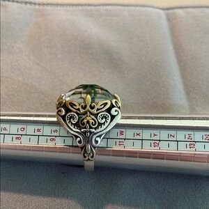 Carolyn Pollack Silver and Gold Heart Ring